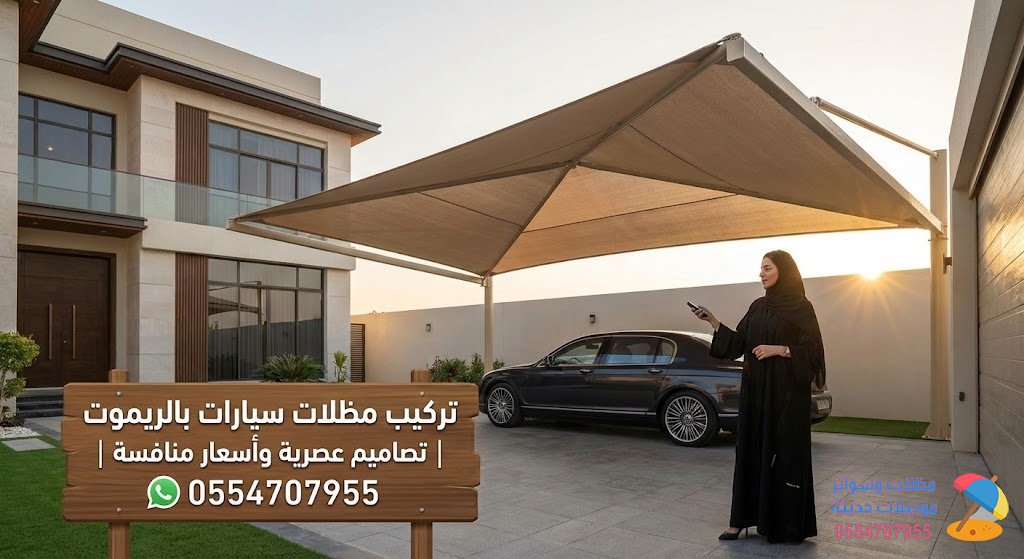 تركيب مظلات سيارات بالريموت | تصاميم عصرية وأسعار منافسة فقط تواصل معنا 0554707955
